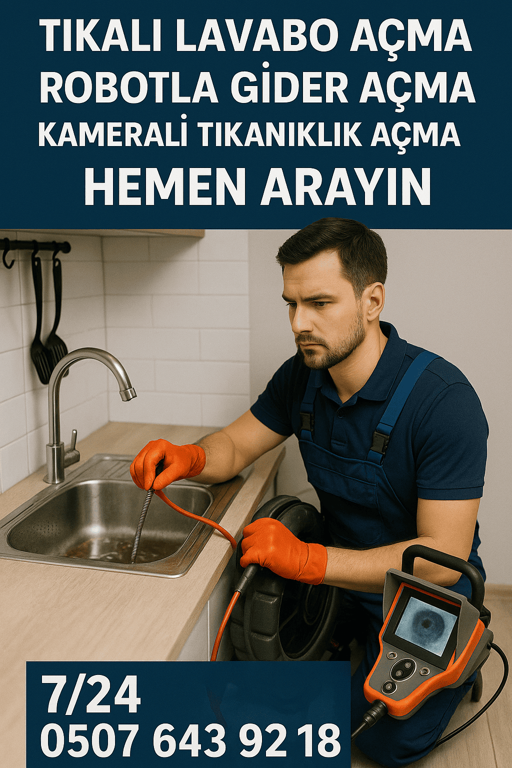 Tıkalı mutfak lavabo açma